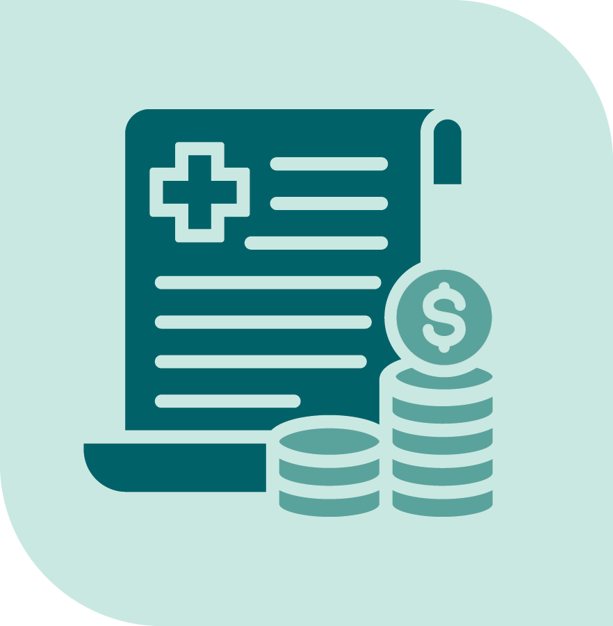 Medical billing and healthcare revenue cycle management icon for healthcare providers and medical practices