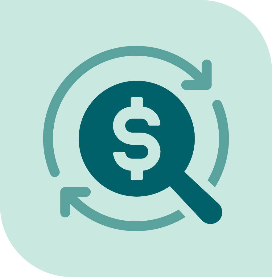 Accounts receivable and healthcare revenue management icon for medical practice financial services