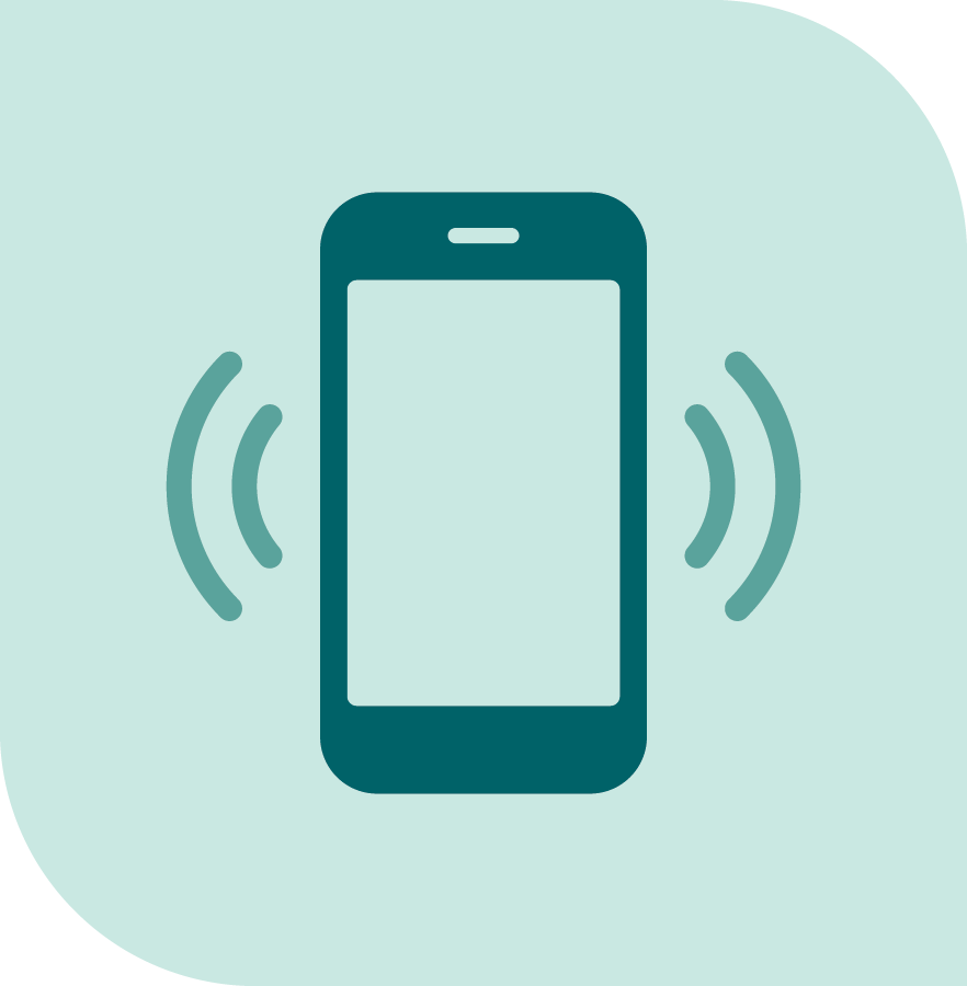 Healthcare communication and patient support phone icon for medical office services