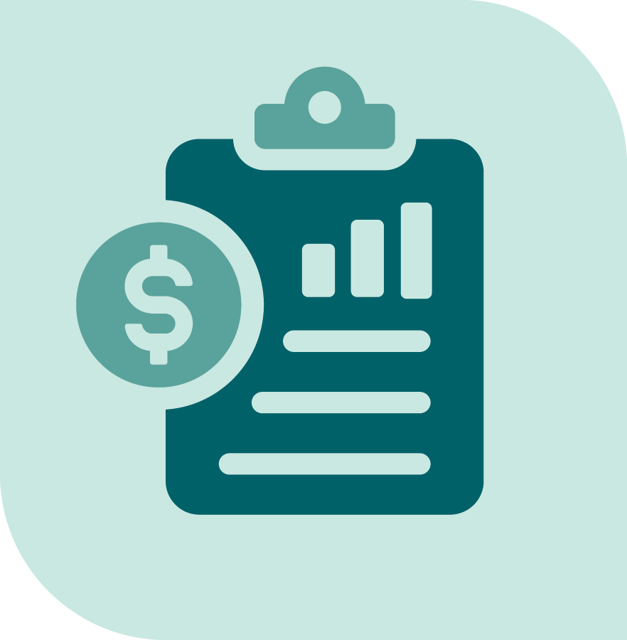 Medical billing statement and healthcare financial management icon for revenue cycle services
