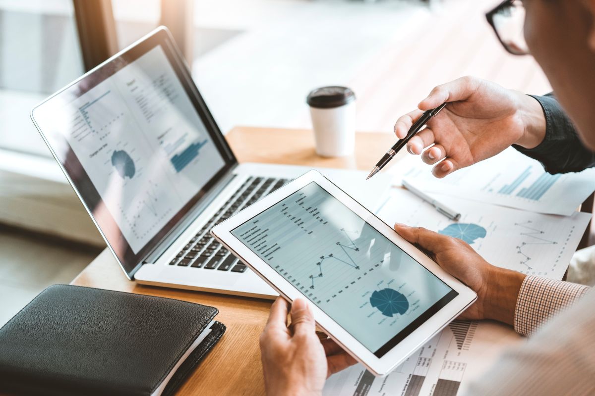 Medical billing and healthcare reporting analytics displayed on digital devices for revenue cycle management services nationwide